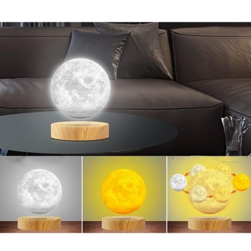 ЛЕВИТИРУЮЩАЯ ЛУНА НОЧНИК 3D MOON LED 3 ЦВЕТА