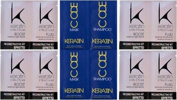 KERATIN Odżywki SASZETKI Fluid PAKIET x4+ 2xZestaw