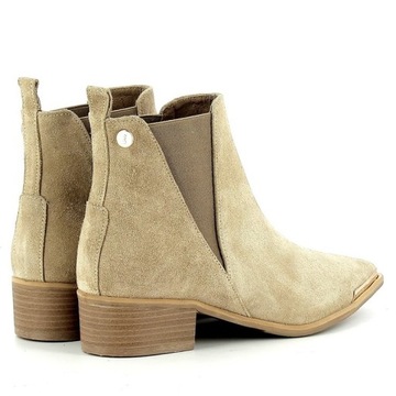 CARINII B5698 COWBOY SOOTS Ботинки челси, замша, бежевые