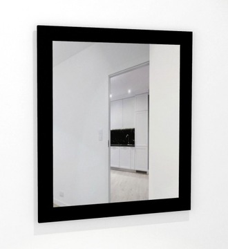 Duże Lustro w czarnej ramie 6 cm MDF 80x70 cm