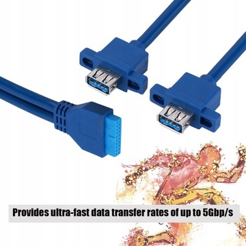 USB3.0 19PIN TO 2AF Кабель для крепления на панели