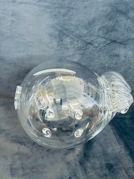 Świnka XXL skarbonka szklana z otworem handmade pojemna duża+kłódka prezent