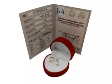 ZŁOTY PIERŚCIONEK Z BRYLANTEM 0,05CT P.375 ROZMIAR 16+GRATIS PUDEŁKO