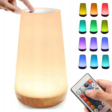 LAMPKA NOCNA LED ŚCIEMNIANA Z CZUJNIKIEM DOTYKOWYM + PILOT