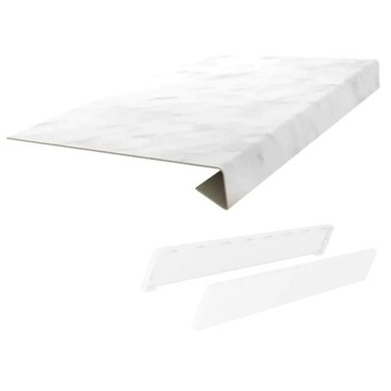 Nakładka na parapet 21x210 Marmur + zaślepki gratis nosek 5cm
