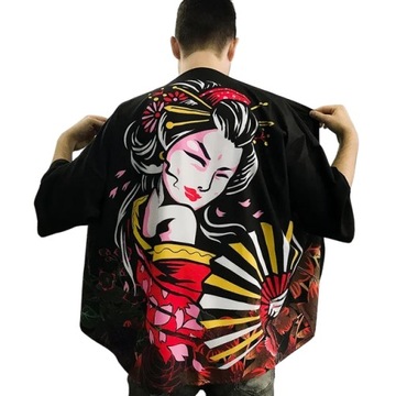 KIMONO MĘSKIE LETNIE SZLAFROK JAPOŃSKIE TRADYCYJNE KARDIGAN JAPOŃSKI WZÓR
