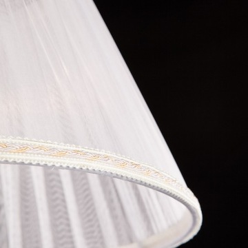 LAMPA PODŁOGOWA KRYSZTAŁOWA BIAŁA ABAŻUR IRIS 1F