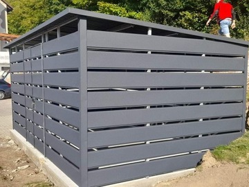 Навес для мусора 5x3 гаражи из листового графитового профиля