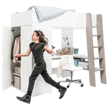 Двухъярусная кровать + письменный стол + шкаф + матрас Объем