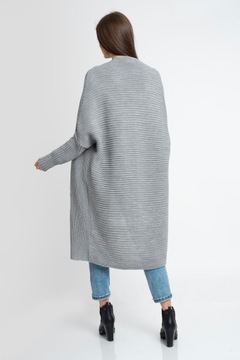 OLSEN Polski elegancki sweter KARDIGAN midi typu płaszcz