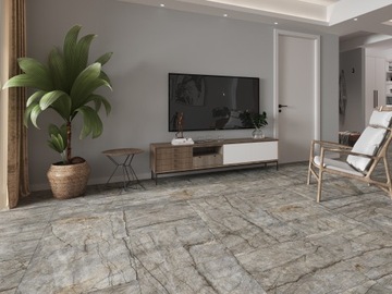 НАПОЛЬНАЯ ПЛИТКА ДЛЯ ВАННОЙ КОМНАТЫ МРАМОР GRES INFINITY TAN 60x60 РЕЗЬБА / МАТОВАЯ