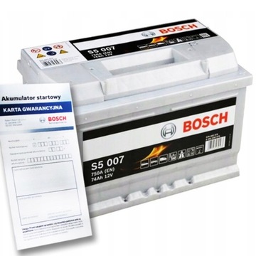 AKUMULATOR BOSCH SILVER S5 74AH 750A technologia PowerFrame