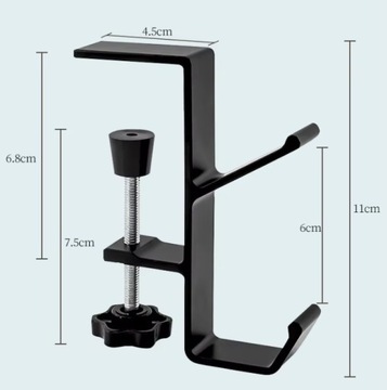 ВЕШАЛКА ДЕРЖАТЕЛЬ ДЛЯ НАУШНИКОВ СУМКА РЮКЗАК МЕТАЛЛ ЧЕРНЫЙ ДЛЯ СТОЛА