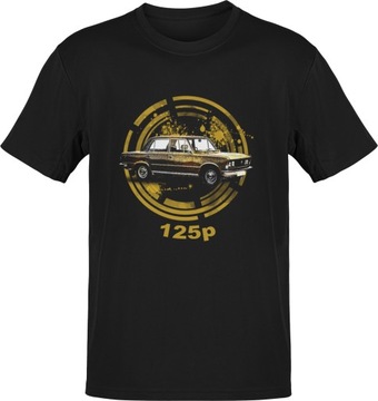 Duży Fiat 125p Koszulka Męska T-Shirt PRL FSO S