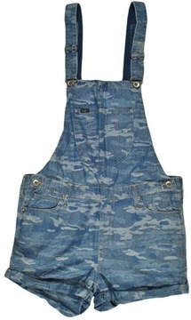 LEE spodnie ogrodniczki BLUE jeans BIB SHORT_ S