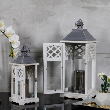 Фонарь Деревянный серый садовый фонарь, набор 2-в-1 для дома и дачи