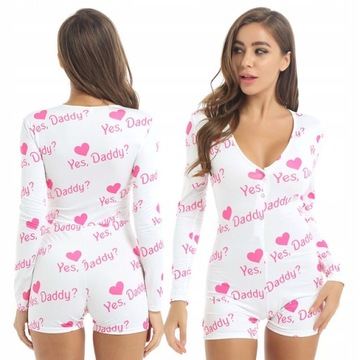 Women Yes Daddy Letter Leopard Printed Sleepwear J