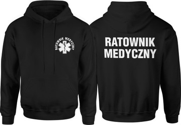 RATOWNIK MEDYCZNY BLUZA ODZIEŻ MEDYCZNA MĘSKA L Z KAPTUREM DRESOWA NADRUK