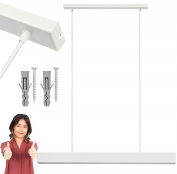 LAMPA WISZĄCA SUFITOWA LINIOWA BELKA LED SHORT 80cm BIAŁA