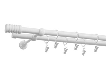 Karnisz podwójny biały 19 mm 200 cm