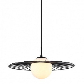ITALUX LAMPA WISZĄCA DRUCIANA SZKLANY BIAŁY KLOSZ