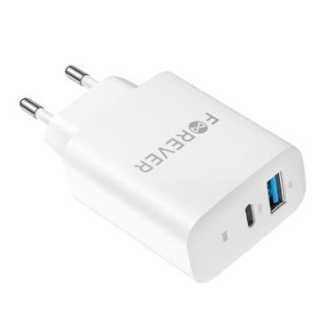 БЫСТРОЕ СЕТЕВОЕ ЗАРЯДНОЕ УСТРОЙСТВО PD QC 30 Вт 1x USB-C 1xUSB