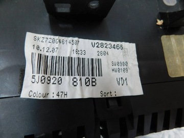 PŘÍSTROJOVÁ DESKA 5J0920810B FABIA II ROOMSTER 1.4 16V