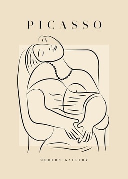 PICASSO Śpiąca kobieta ecru PLAKAT 21x30cm #719