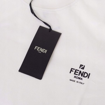 Koszulka męska t-shirt FENDI 100% bawełna biała XL