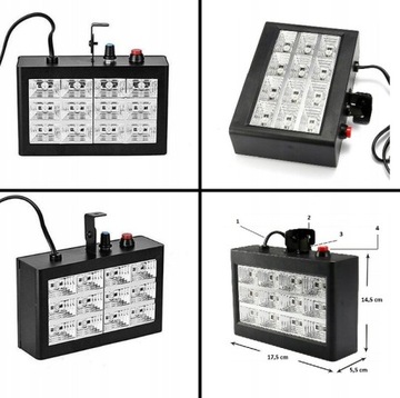 ЦВЕТНОЙ СТРОБЕСКОП DISCO RGB СВЕТ ДИСКОТЕЧНЫЙ 12 СВЕТОДИОДНЫХ ЗВУКОВЫХ ДАТЧИКОВ
