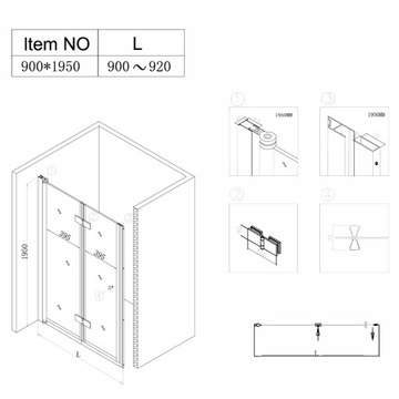 SH01B ДУШЕВАЯ ДВЕРЬ ХРОМ 90 СМ 6 ММ
