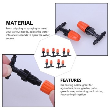 ZESTAW ŁĄCZNIKÓW REGULOWANA DYSZA ROZPYLAJĄCA 20 SZT