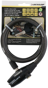 DUNLOP Zapięcie rowerowe BLOKADA roweru z ALARMEM 100 cm x 12 mm