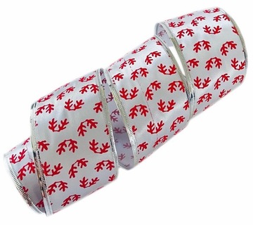 SZEROKA ŚWIĄTECZNA WSTĄŻKA 63mm PREZENTÓW 3m R-sza