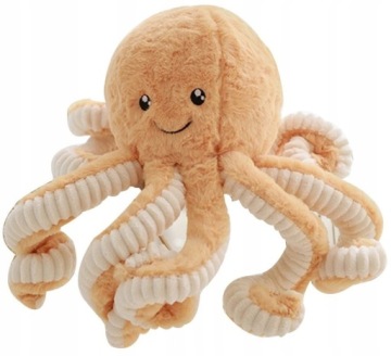DUŻY WIELKI MIŚ OŚMIORNICA PLUSZOWA OCTOPUS PRZYTULANKA 60CM BEŻOWA