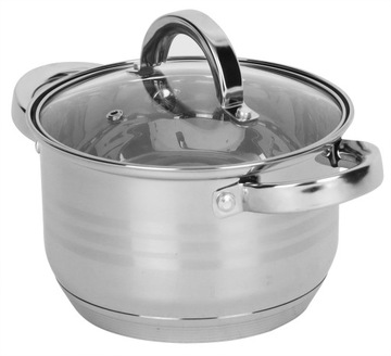 GARNEK STALOWY POKRYWKA 20 CM 3 L GAZ INDUKCJA