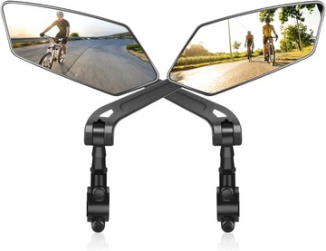Lusterko rowerowe, składane, HD, obrotowe o 360° lusterko wsteczne na