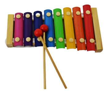 CYMBAŁKI 8 TONÓW DREWNIANE KOLOROWE EDUKACYJNE