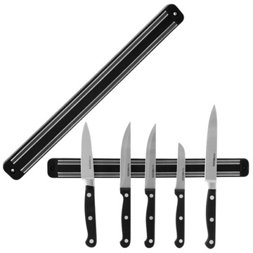 Listwa magnetyczna na noże czarna 33 cm Fackelmann