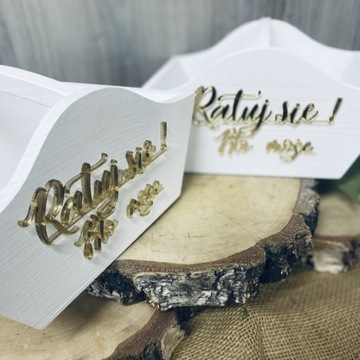 СВАДЕБНАЯ СПАСАТЕЛЬНАЯ КОРЗИНА ЗЕРКАЛО БЕЛОЕ ЗОЛОТО 1 ШТ.