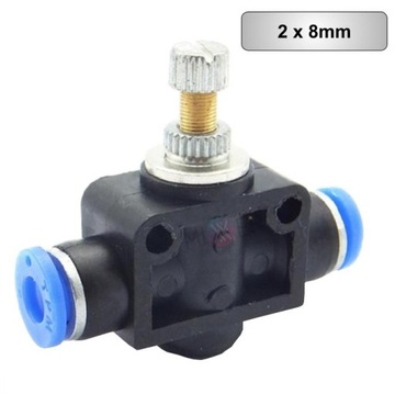 Zawór dławiący odcinający pneumatyczny FI 2x8mm