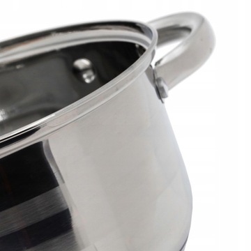 ZESTAW 4 GARNKÓW KUCHENNYCH NA PŁYTE INDUKCYJNĄ STAL NIERDZEWNA 8 EL