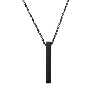 Nowy czarny kolor filar naszyjnik dla mężczyzn kobiet modne proste ze