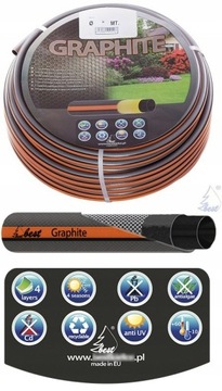 САДОВЫЙ ШЛАНГ 4-СЛОЙНЫЙ ЛУЧШИЙ ГРАФИТ 3/4 50М МЕТАЛЛ CARRY ПОЛЬША