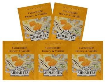 Rumianek Miód Vanilla Herbata Ahmad zestaw 5kop