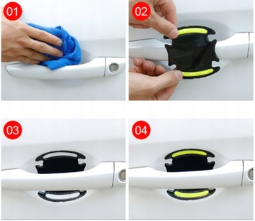 АВТОНАКЛЕЙКИ ЗАЩИТНАЯ ПЛЕНКА ДЛЯ ДВЕРНЫХ РУЧОК 3D Carbon Blue