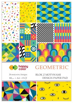 Blok kreatywny z motywami Happy Color A4 GEOMETRIC