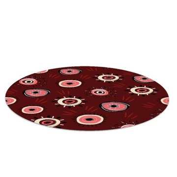 Floormat do biura Burgundowe Oczy Wzór fi100 cm