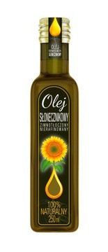 OLEJ SŁONECZNIKOWY - Etykieta 250ml naklejka 8 szt