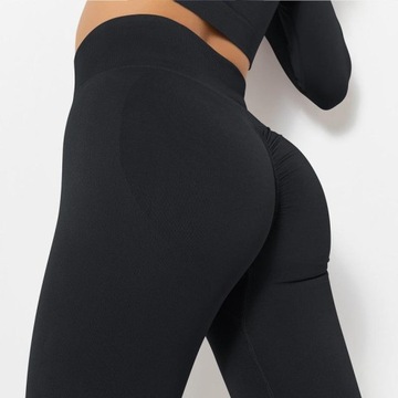 LEGGINSY sportowe LEGINSY PUSH UP MODELUJĄCE z marszczeniem WYSOKI STAN